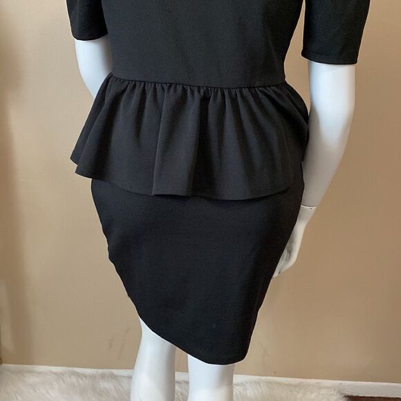 NWT Fashion Nova Black Peplum Dress - Size:1X - Picture 15 of 16
